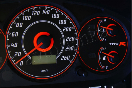 Honda Civic (01-05) светодиодные шкалы (циферблаты) на панель приборов - дизайн 1