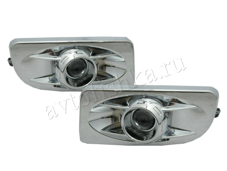 Toyota Land Cruiser 100 фары противотуманные линзовые хромированные, комплект 2 шт.