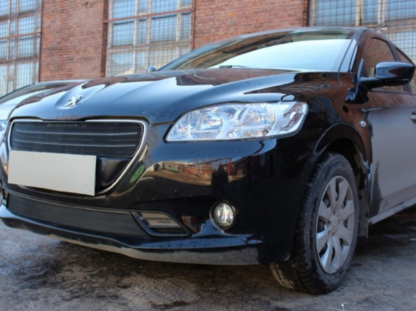 Peugeot 301 (12–15) Защита радиатора, чёрная, низ