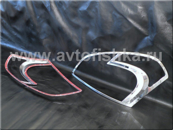 Nissan Qashqai (06-) накладки на передние фары хромированные, комплект 2 шт.