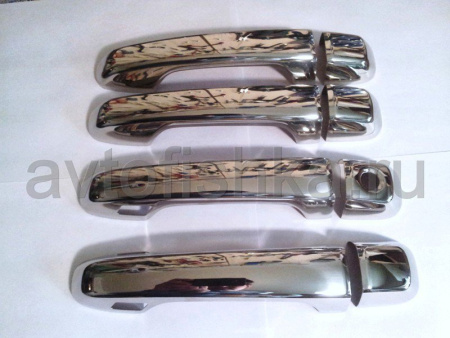 Toyota Land Cruiser Prado 150 (10-) накладки на наружние ручки дверей из нержавеющей стали, комплект 8 предметов