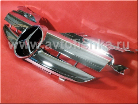 Mercedes SLK R170 (98-04) решетка радиатора 2 ламели, дизайн AMG, хромированная