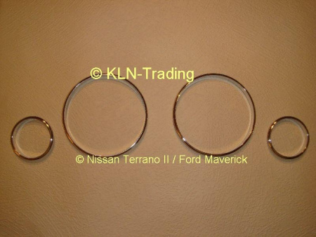 Ford Mondeo (2000-2006) декоративные накладки щитка приборов, кольца из полированной нержавеющей стали, комплект 4 шт.