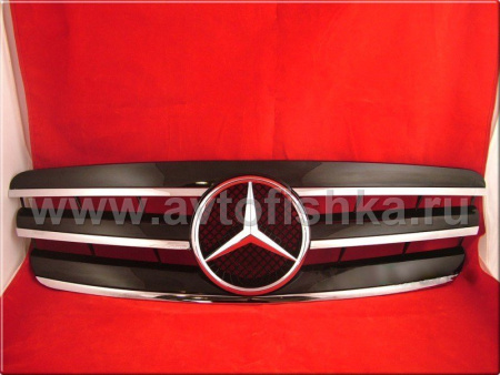 Mercedes C-class W203 (00-07) седан решетка радиатора черная со звездой, дизайн CL-class, 3 ламели.