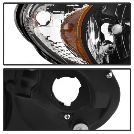 Chrysler PT Cruiser (06-) USA фары передние черные прозрачные с желтым рефлектором, комплект 2 шт.