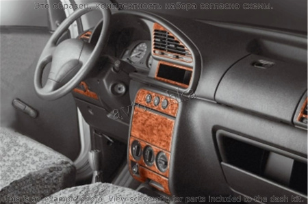 Peugeot Partner 1996-2002 декоративные накладки (отделка салона) под дерево, карбон, алюминий