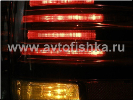Toyota Land Cruiser 100 (98-07) фонари задние светодиодные красно-тонированные, дизайн Lexus, комплект лев.+прав.