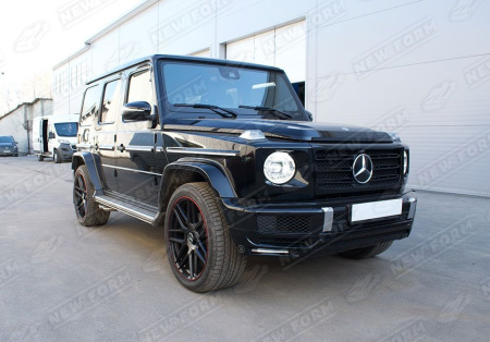 Mercedes-Benz G-Klasse W464 2018 - н.в. Юбка переднего бампера Brabus с ходовыми огнями на 6.3 AMG