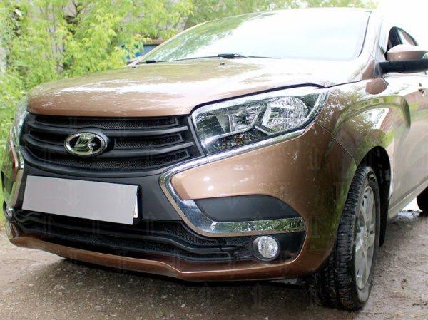 LADA (ВАЗ) X-Ray (16–) Защита радиатора, чёрная, низ (2 части)