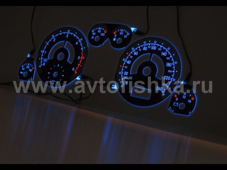 Audi A6 (C5) 1997-2004 светящиеся шкалы приборов - накладки на циферблаты панели приборов, дизайн № 1