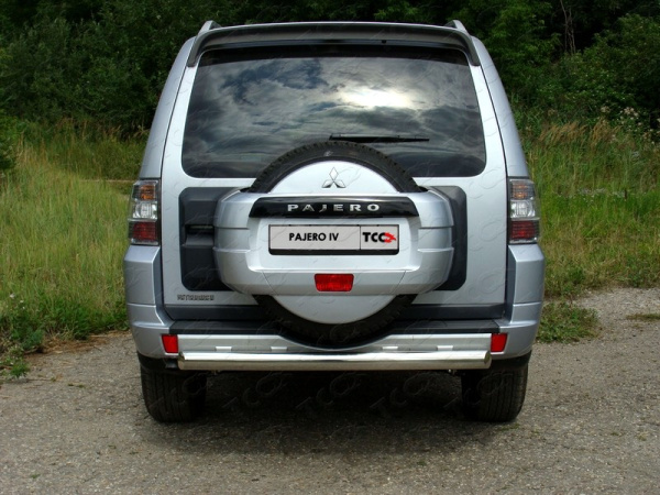 Mitsubishi Pajero (07–/11–) Защита задняя (центральная) 75х42 мм