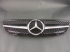 Mercedes CLK W209 (03-09) решетка радиатора черная со звездой, дизайн Big Star, стиль SL-class 2008 года