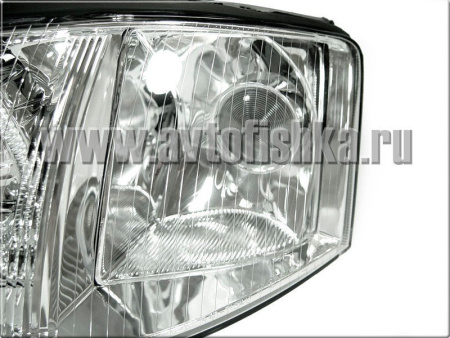 Audi A6 Allroad (01-05) фары передние линзовые хромированные, со светящимися ободками, под корректор, комплект 2 шт.