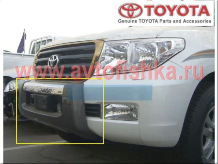 Toyota Land Cruiser 200 (08-) накладка переднего бампера - кенгурин, пластиковая, с логотипом Land Cruiser