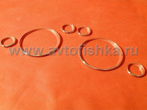 Audi A4, S4 (B6) (01-05) кольца алюминиевые для шкал панели приборов