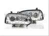 Volkswagen Golf 3 (92-98) фары передние линзовые хромированные, с нижней светодиодной подсветкой, комплект 2 шт.