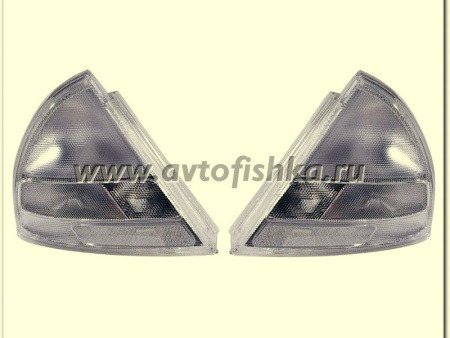 Mitsubishi Lancer (96-97) фонари задние полностью белые с хромом, комплект 2 шт.