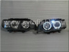 BMW X5 (1998-2003) фары передние линзовые черные, со светящимися ободками, комплект 2 шт.