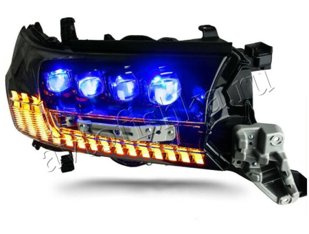 Toyota Land Cruiser FJ200 (15–) передние светодиодные фары | бегущий поворотник | LED