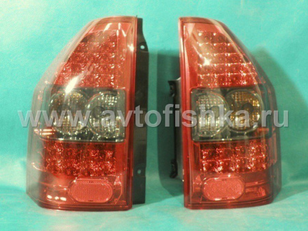 Mitsubishi Pajero 3 (2003-2006) фонари задние светодиодные красно-тонированные, комплект 2 шт.