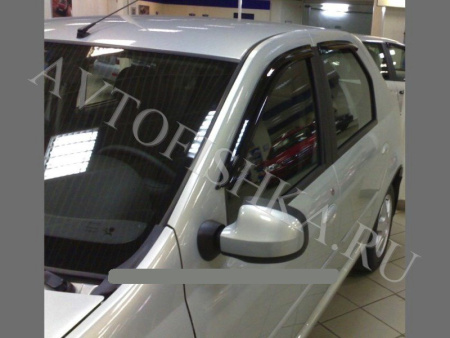 Дефлекторы боковых окон 4 части темные BREEZE Renault Logan 2004-