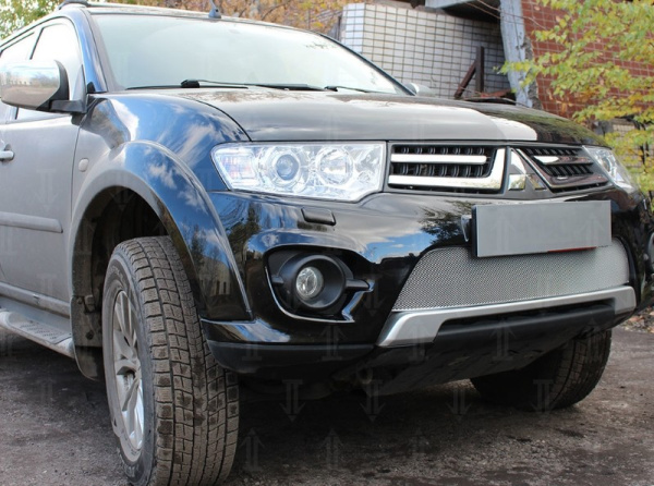 Mitsubishi Pajero Sport; L200 (14–) Защита радиатора Optimal, хром (Калуга)