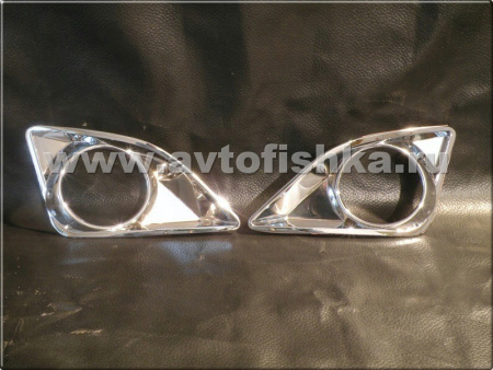 Toyota Corolla (06-) накладки противотуманных фар переднего бампера хромированные рамки, комплект 2 шт.