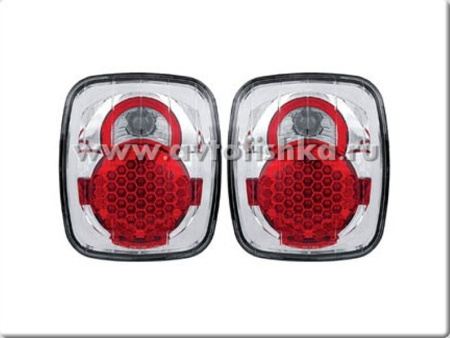 Jeep Wrangler (81-05) фонари задние светодиодные хромированные, комплект 2 шт.