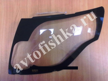 Защита передних фар прозрачная с черной окантовкой Mitsubishi Pajero 4 2007-