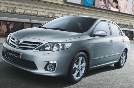 Toyota Corolla (11–13) Штатные светодиодные дневные ходовые огни (ДХО), комлект.