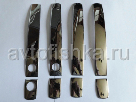 Toyota Land Cruiser 200 (08-15) хромированные молдинги на наружние ручки дверей, широкие