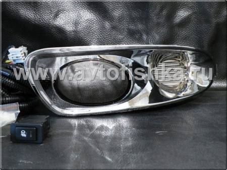 Nissan Maxima QX III (00-05) фары противотуманные в передний бампер, с хромированными рамками, комплект 2 шт.