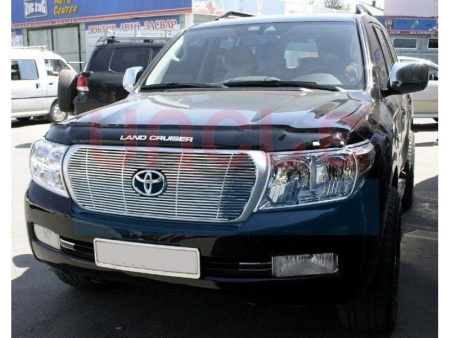Toyota Land Cruiser 200 (08-) накладки на передние фары хромированные, комплект 2 шт.