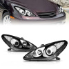 Lexus ES300-350 (01-06) фары передние линзовые черные, со светящимися ободками, комплект 2 шт.