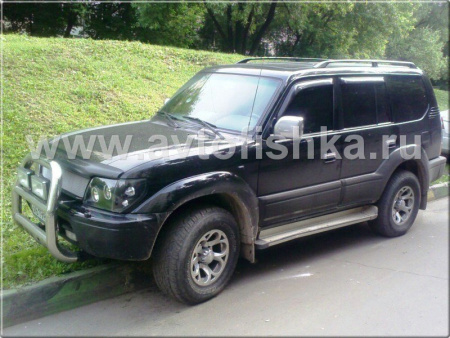 Toyota Land Cruiser Prado 90 (FJ90) (96-02) фары передние черные, со светящимися ободками, комплект 2 шт.