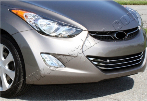 Hyundai Elantra (11–13) Накладки на решетку воздухозаборника, нерж., 3 части