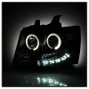 Chevrolet Tahoe (07-), Avalanche (07-) фары передние линзовые черные, со светящимися ободками и светодиодной подсветкой