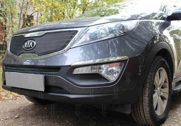 Kia Sportage (10–/14–) Защита радиатора Optimal, чёрная, низ