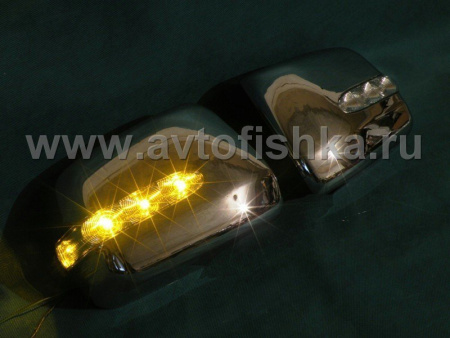 Lexus RX300 (97-03) накладки на боковые зеркала хромированные, со светодиодными поворотниками, комплект 2 шт.