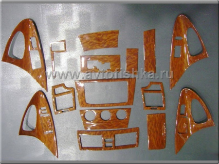 Toyota Camry V40 (06-) накладки панелей салона, дизайн под дерево, комплект 17 предметов.