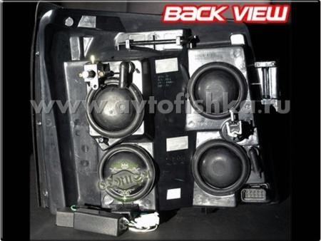 Cadillac Escalade (02-06) фары передние линзовые хромированные, со светящимися ободками, комплект 2 шт.