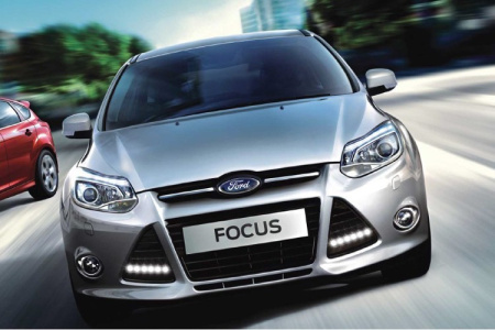 Ford Focus (11–15) Штатные светодиодные дневные ходовые огни (ДХО), комлект.