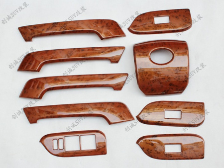 Toyota Land Cruiser Prado 150 (10-) тюнинг салона под дерево, комплект 9 предметов