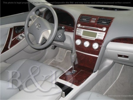 Toyota Camry V40 (06-) накладки панелей салона под алюминий, комплект 43 предмета.