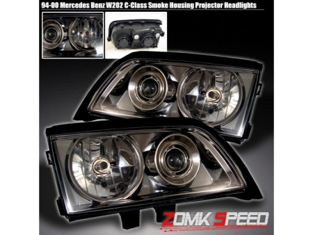 Mercedes C-class W202 (94-00) фары передние линзовые тонированные, комплект 2 шт.