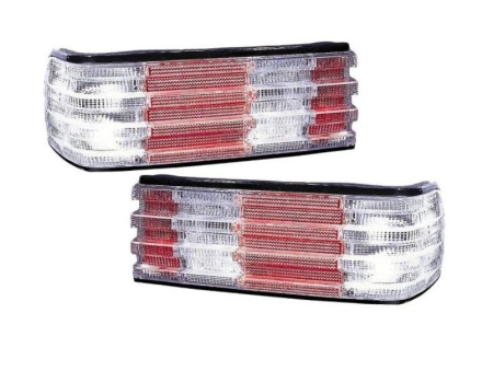 Mercedes S W126 (80-92) фонари задние серебристые, комплект 2 шт.