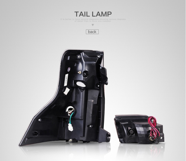 Toyota Land Cruiser Prado 150 (10-) фонари задние светодиодные красно-тонированные, и фонари заднего бампера, дизайн Lexus GX460, полный комплект.