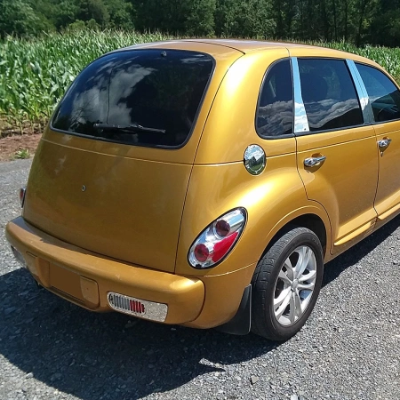 Chrysler PT Cruiser (2001-2005) фонари задние красно-хромированные Altezza стиль