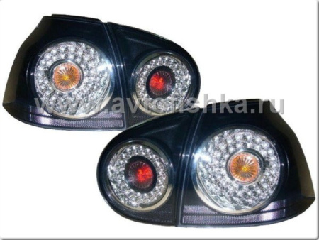 Volkswagen Golf 5 (03-) фонари задние светодиодные черные, комплект 2 шт.