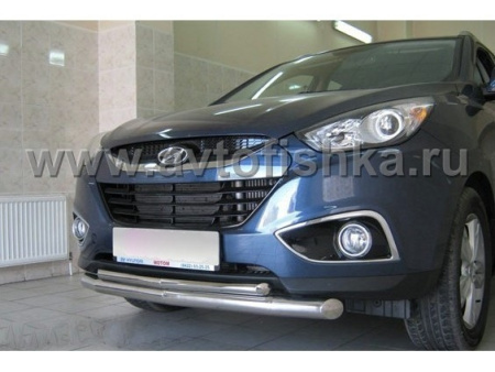 Hyundai ix35 (09-) защита переднего бампера, труба 70 мм х 42 мм